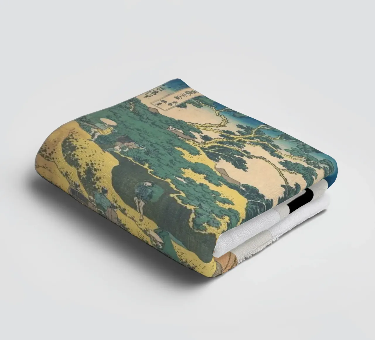 voetgangersarchitectuur in bewolkte hemel hokusai badhanddoek van ungker store