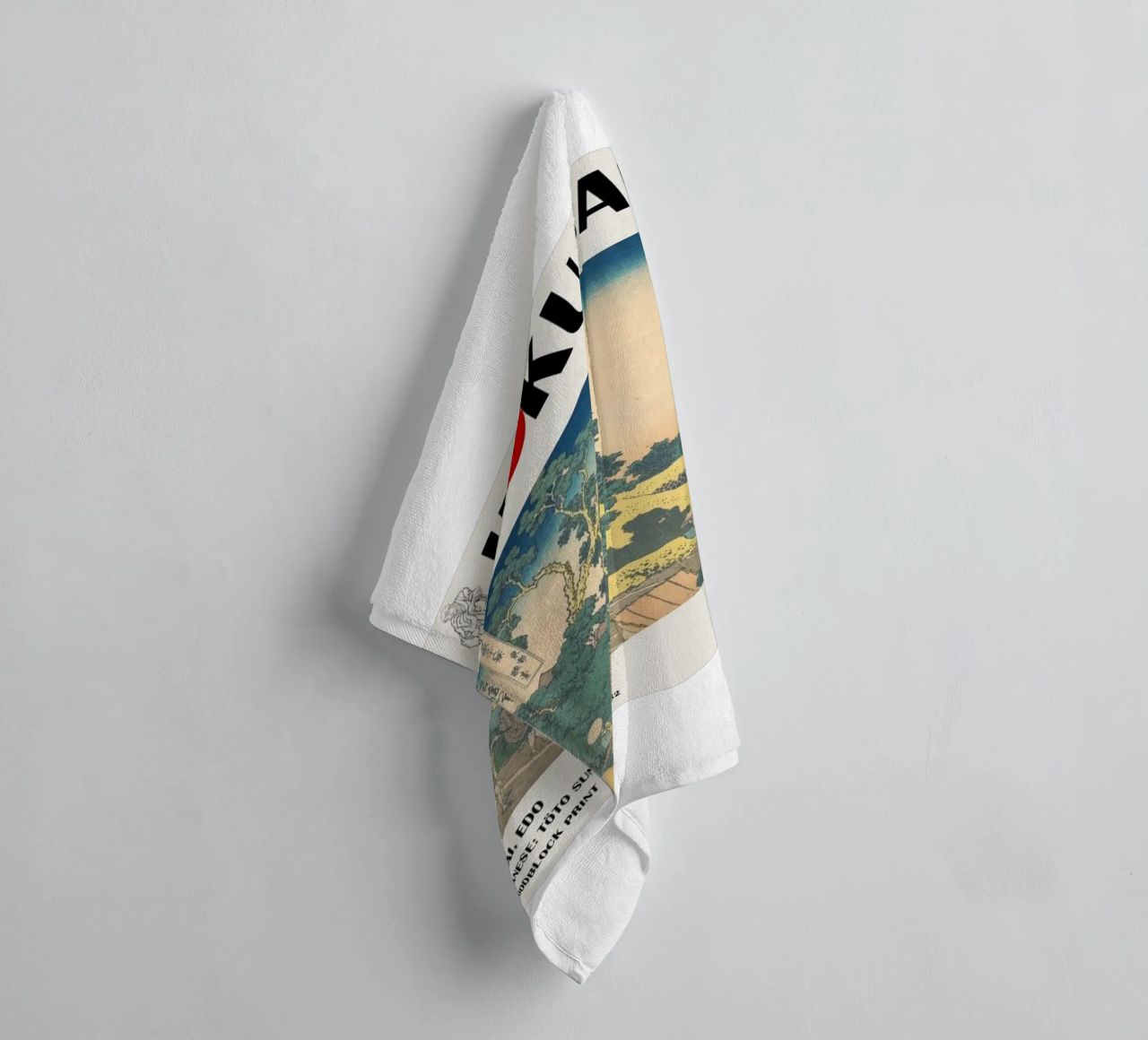 pedestrian architecture in cloudy sky hokusai towel by ungker store