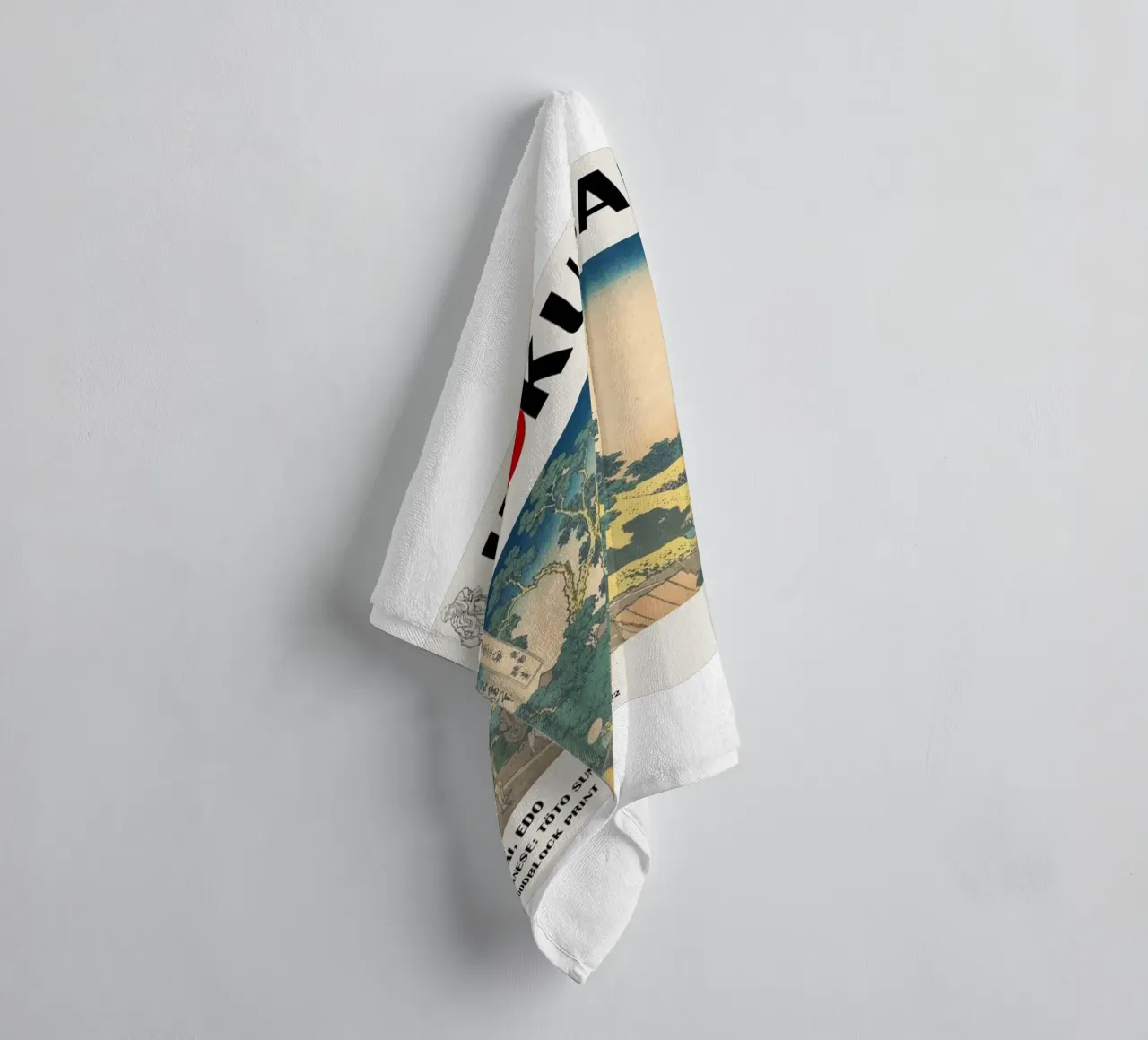 voetgangersarchitectuur in bewolkte hemel hokusai badhanddoek van ungker store