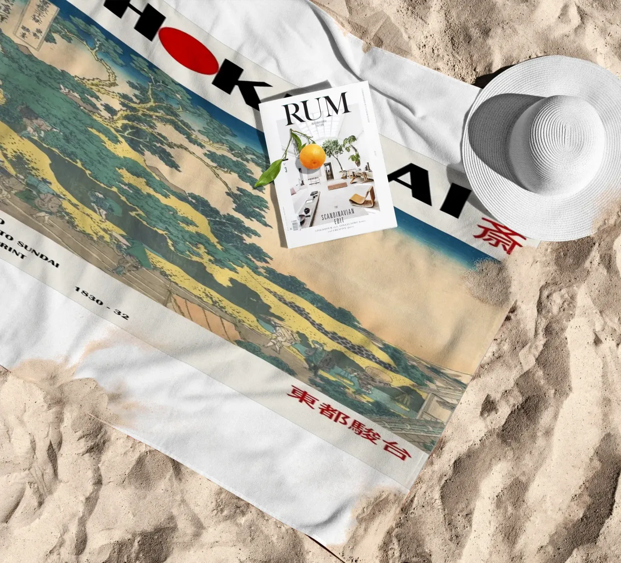 architettura pedonale nel cielo nuvoloso hokusai telo mare da ungker store