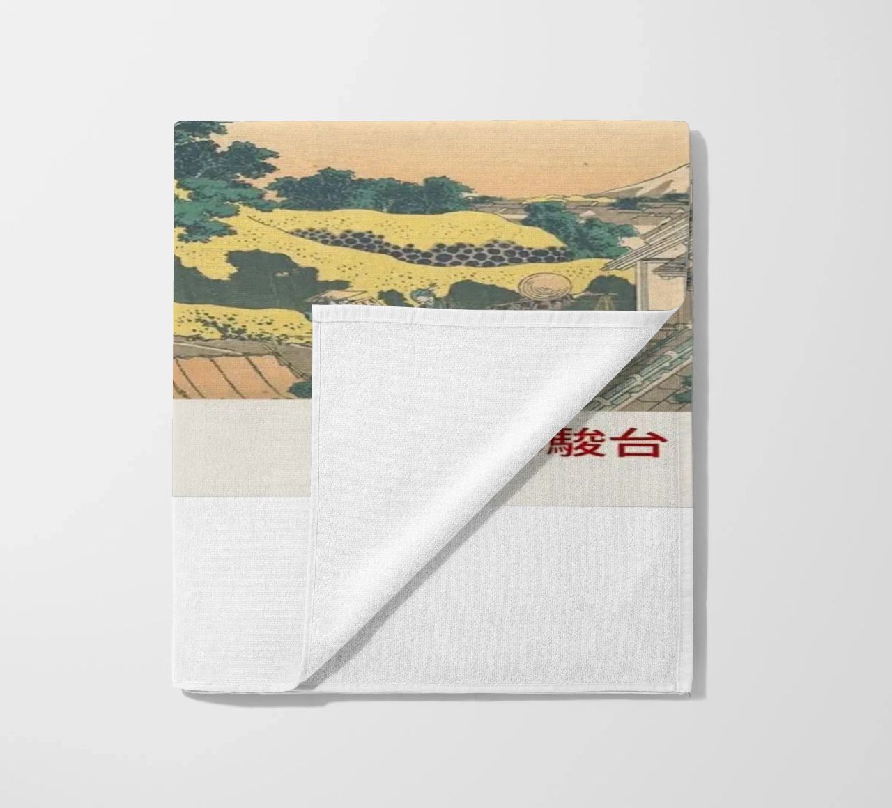 pedestrian architecture in cloudy sky hokusai beach towel by ungker store
