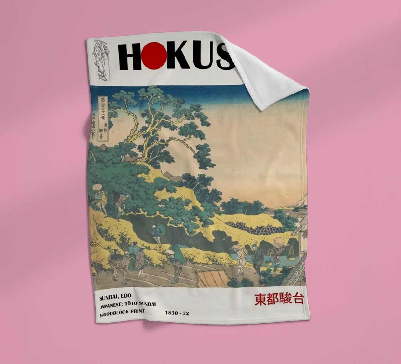 pedestrian architecture in cloudy sky hokusai fleece blanket by ungker store