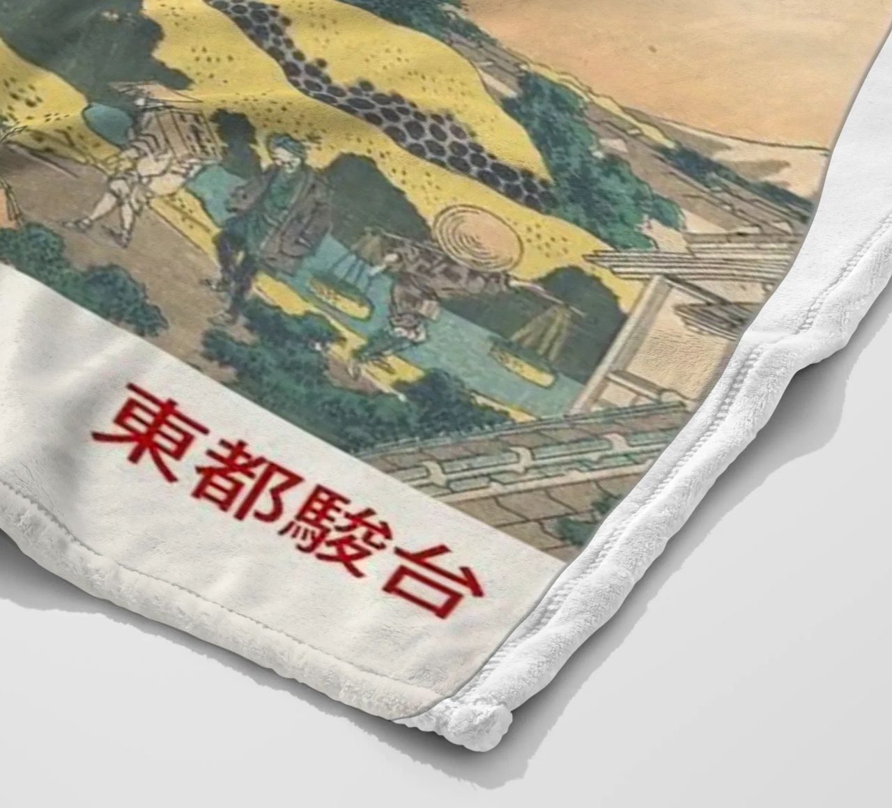 pedestrian architecture in cloudy sky hokusai fleece blanket by ungker store