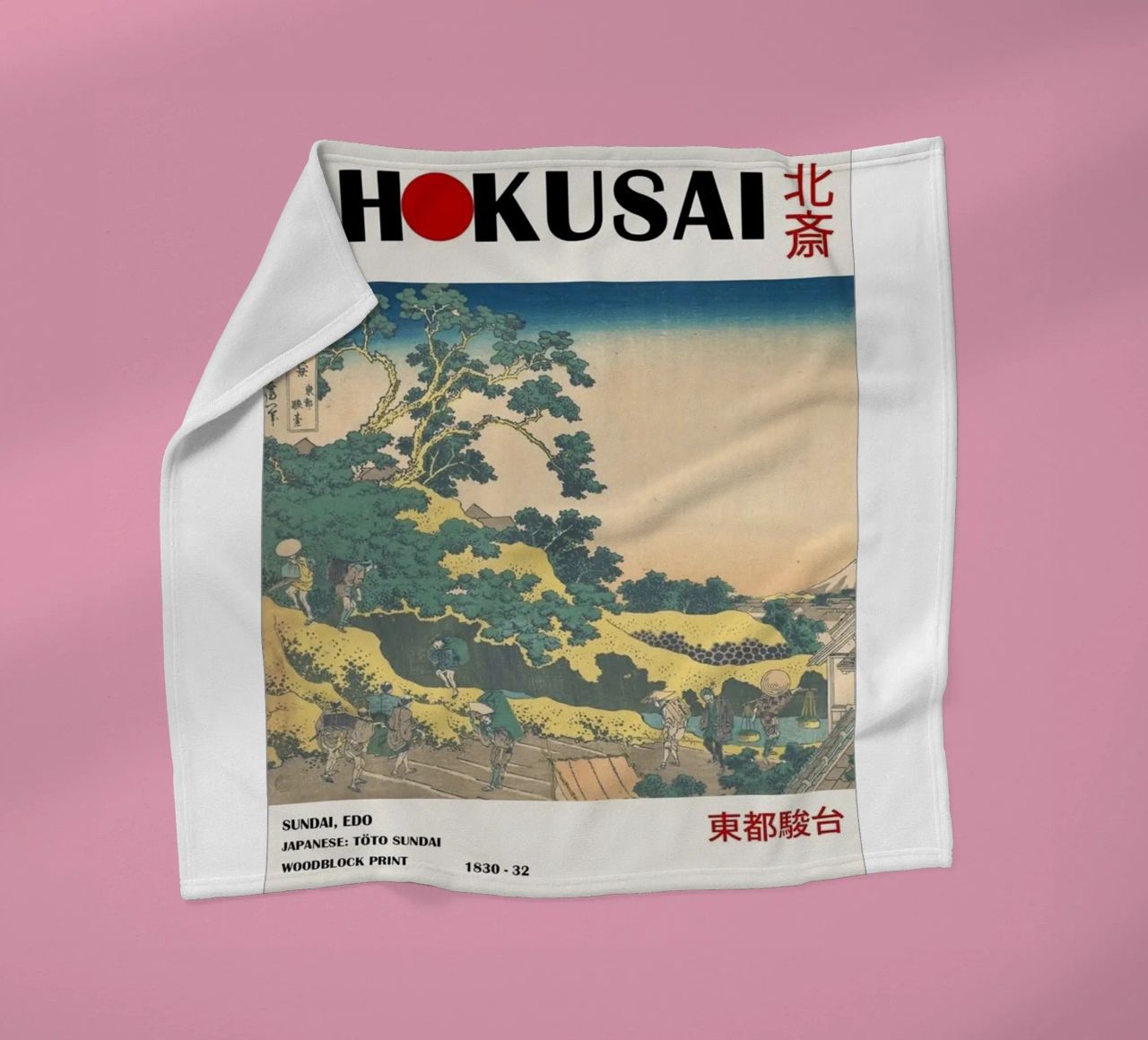 pedestrian architecture in cloudy sky hokusai fleece blanket by ungker store