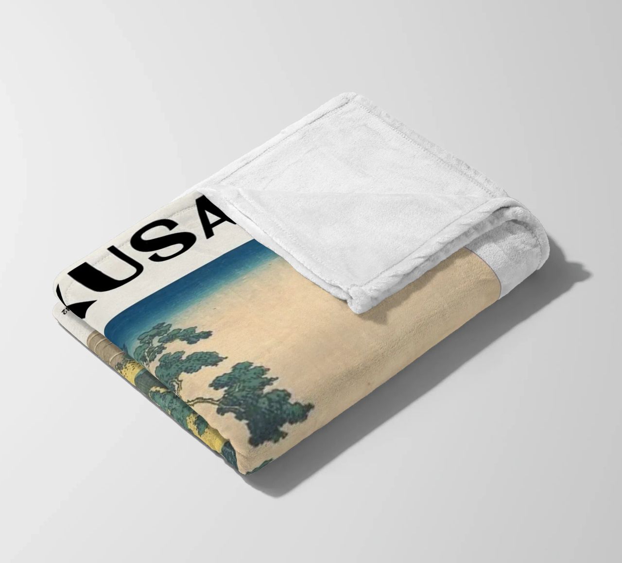 pedestrian architecture in cloudy sky hokusai fleece blanket by ungker store