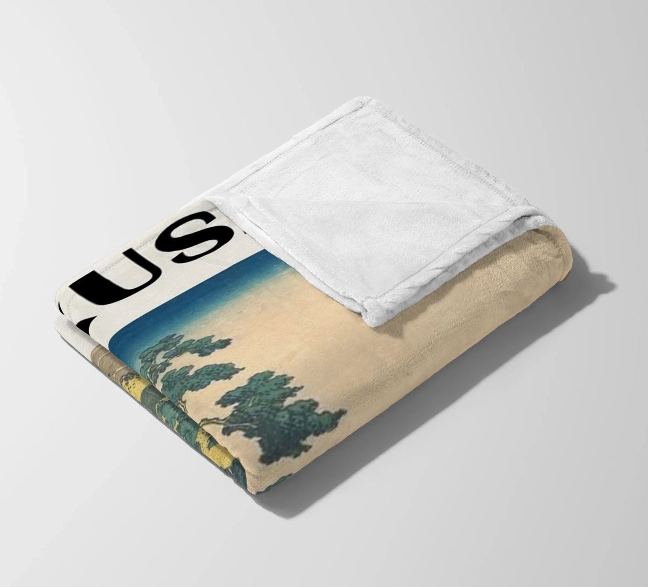 pedestrian architecture in cloudy sky hokusai fleece blanket by ungker store