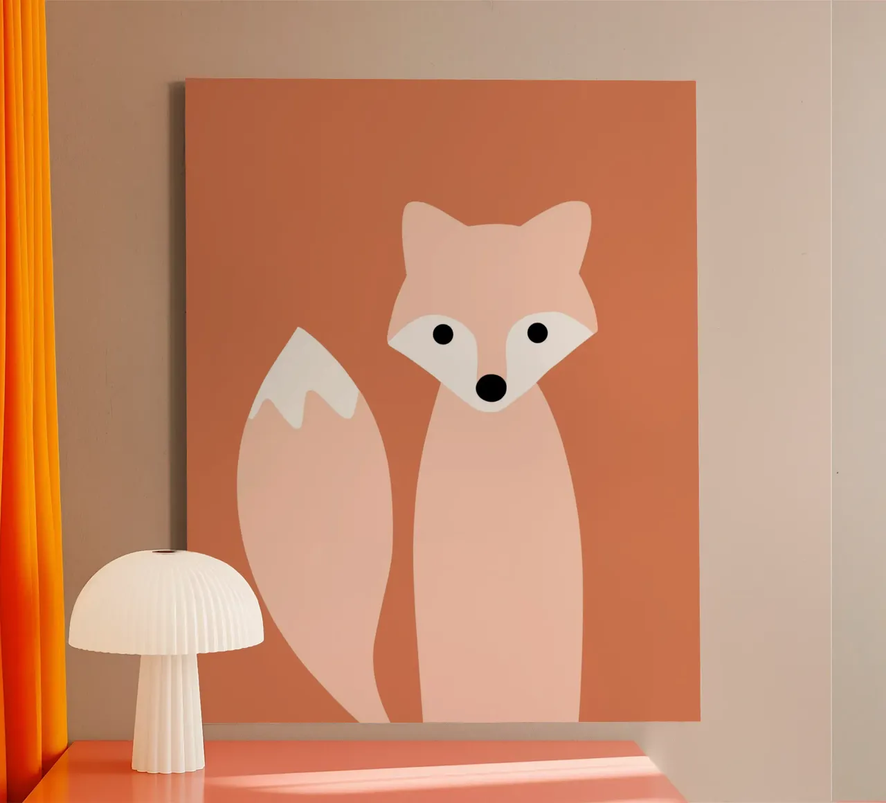 Nursery dier - Vos canvas met Baklijst van Little Dean
