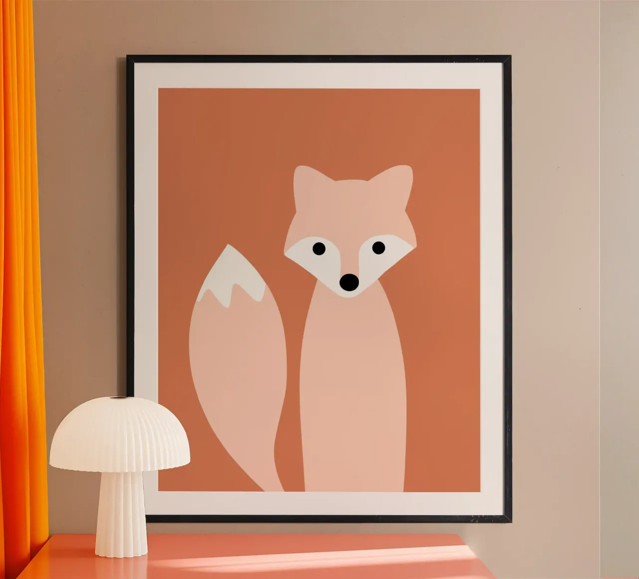 Animale da nido - Volpe poster con telaio in alluminio da Little Dean