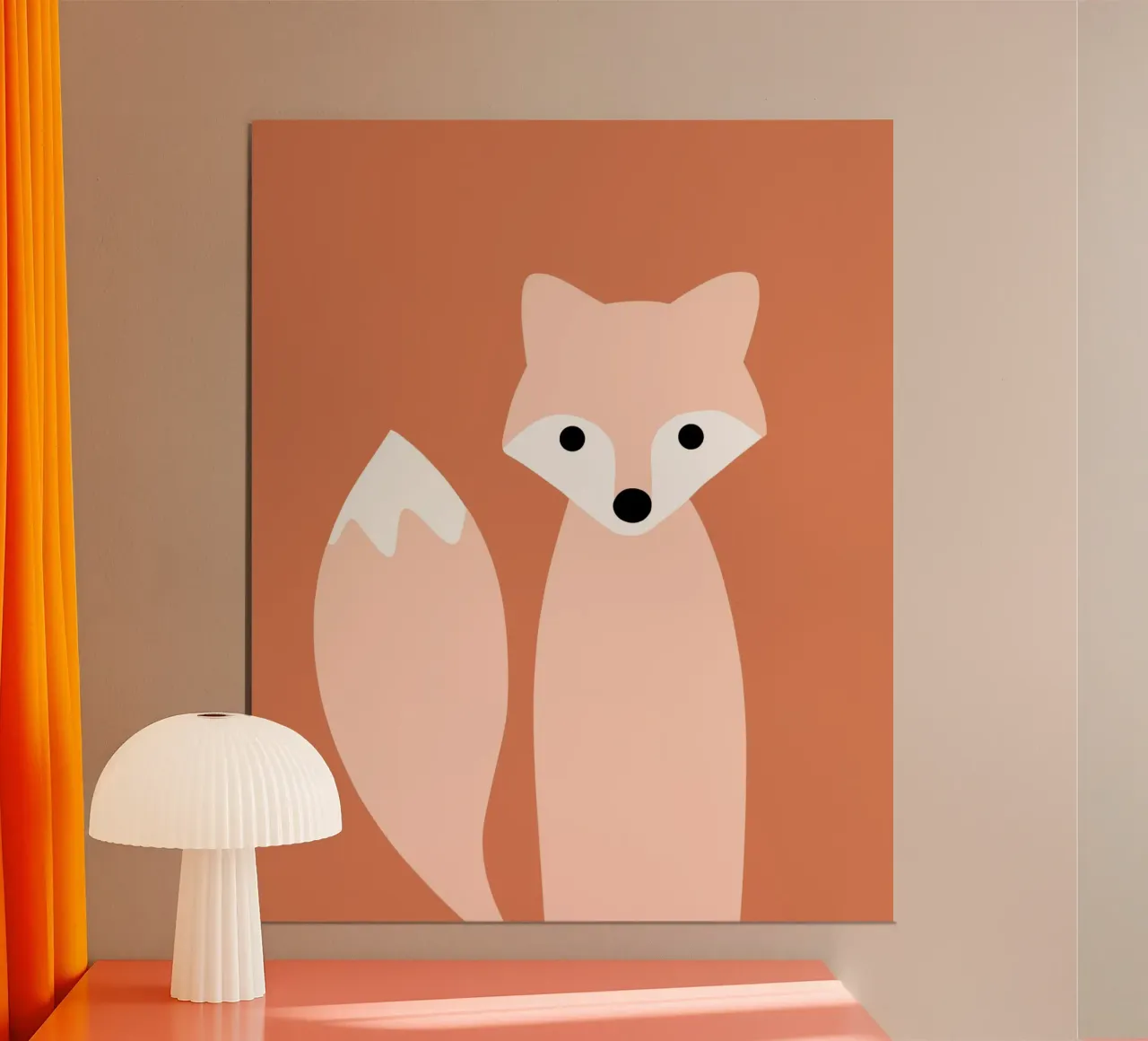 Animale da nido - Volpe poster con telaio in alluminio da Little Dean