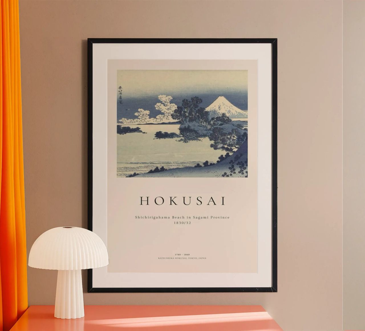 ocean sandy shore hokusai poster by ungker store