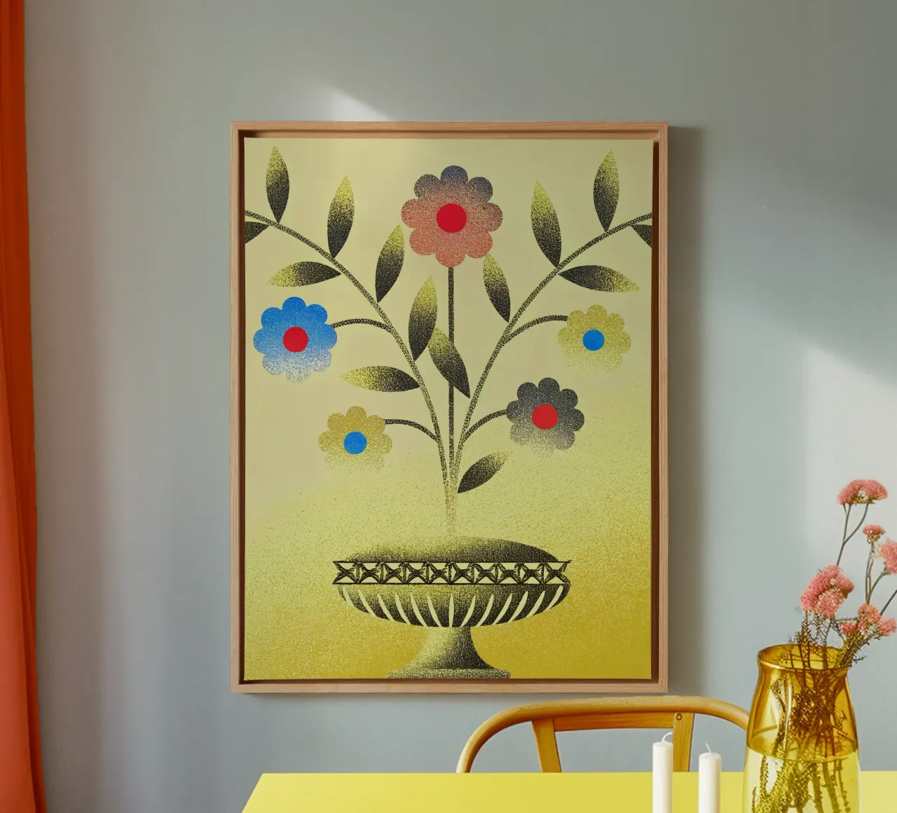 Vaso di fiori tela con Cornice a cassetta da SOUL SHOP