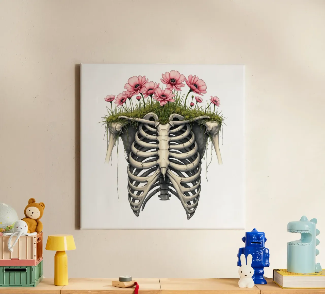 Ze groeide uit haar eigen ruïnes canvas met Baklijst van Dustlight Atelier