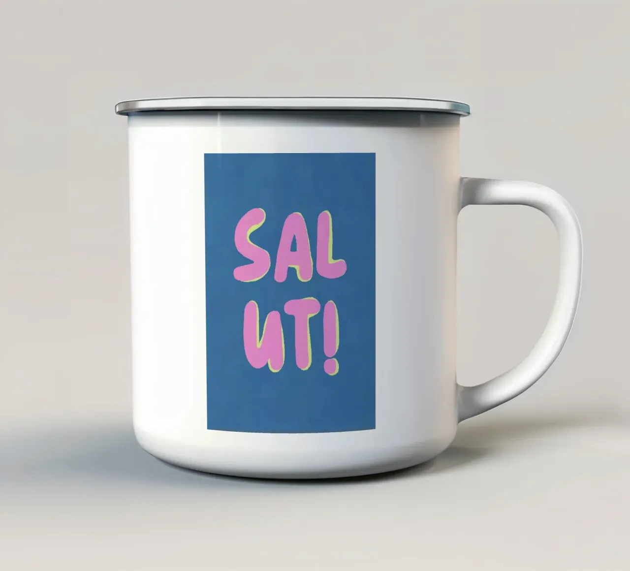 Salute, Pink Pop tazza in smalto da Carinaprint
