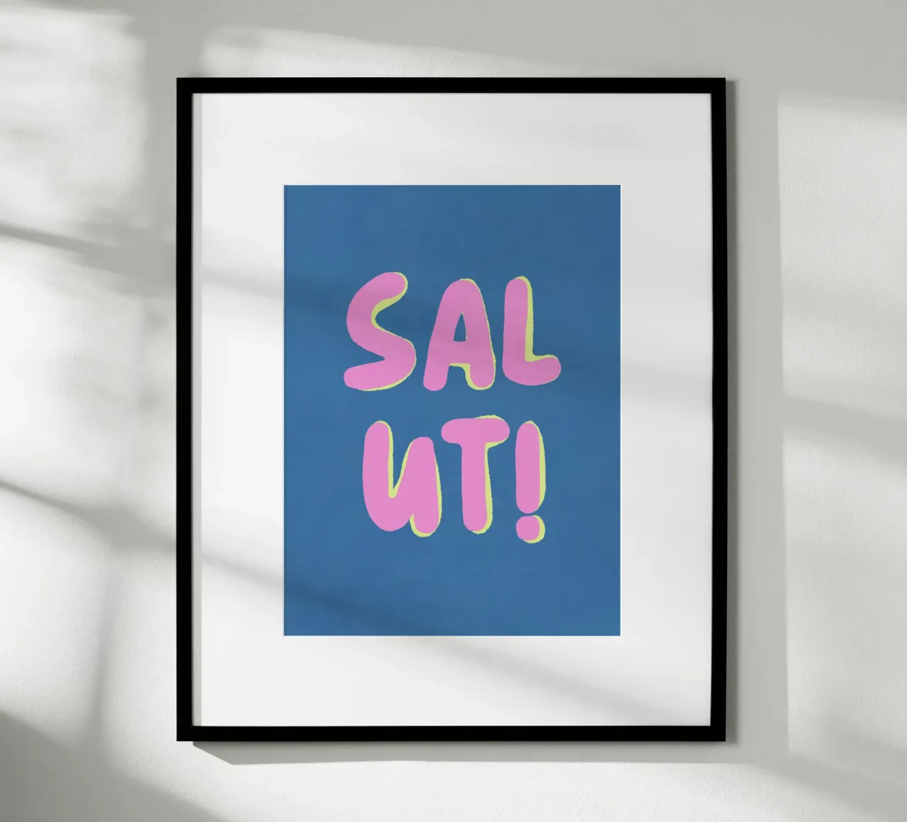 Salute, Pink Pop poster con telaio in legno da Carinaprint