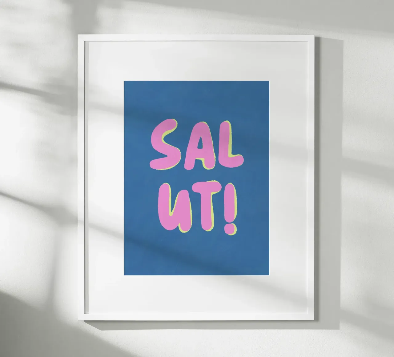 Salute, Pink Pop poster con telaio in legno da Carinaprint