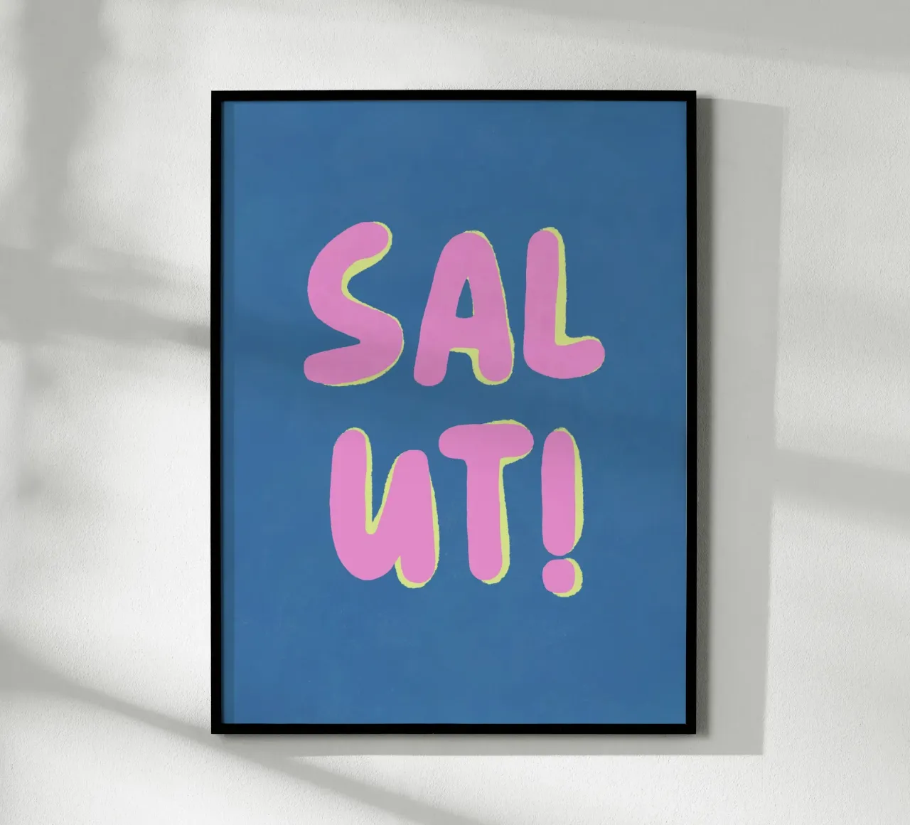 Salute, Pink Pop poster con telaio in legno da Carinaprint