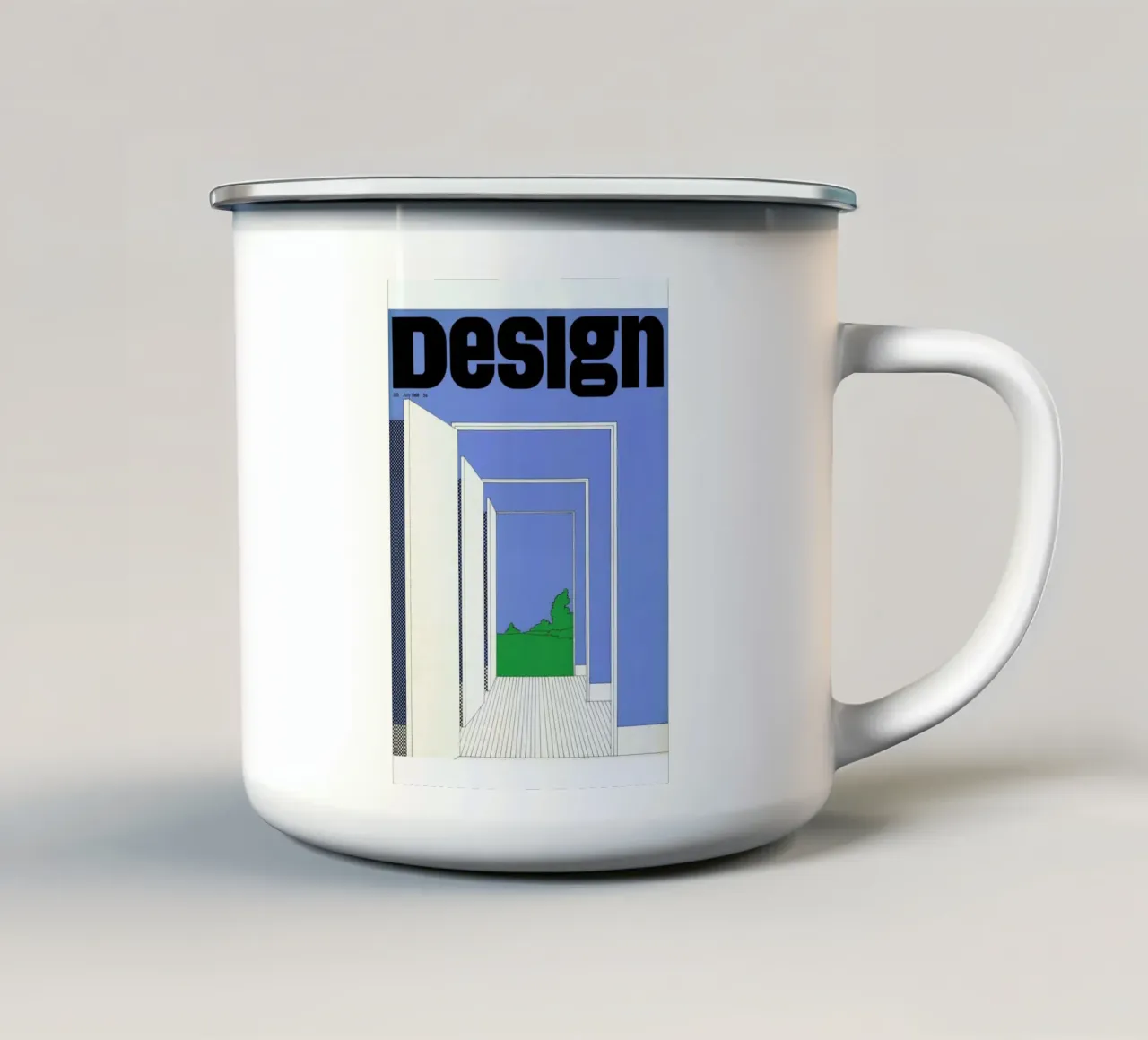 1968 July Design Magazine tazza in smalto da Hemingway Design
