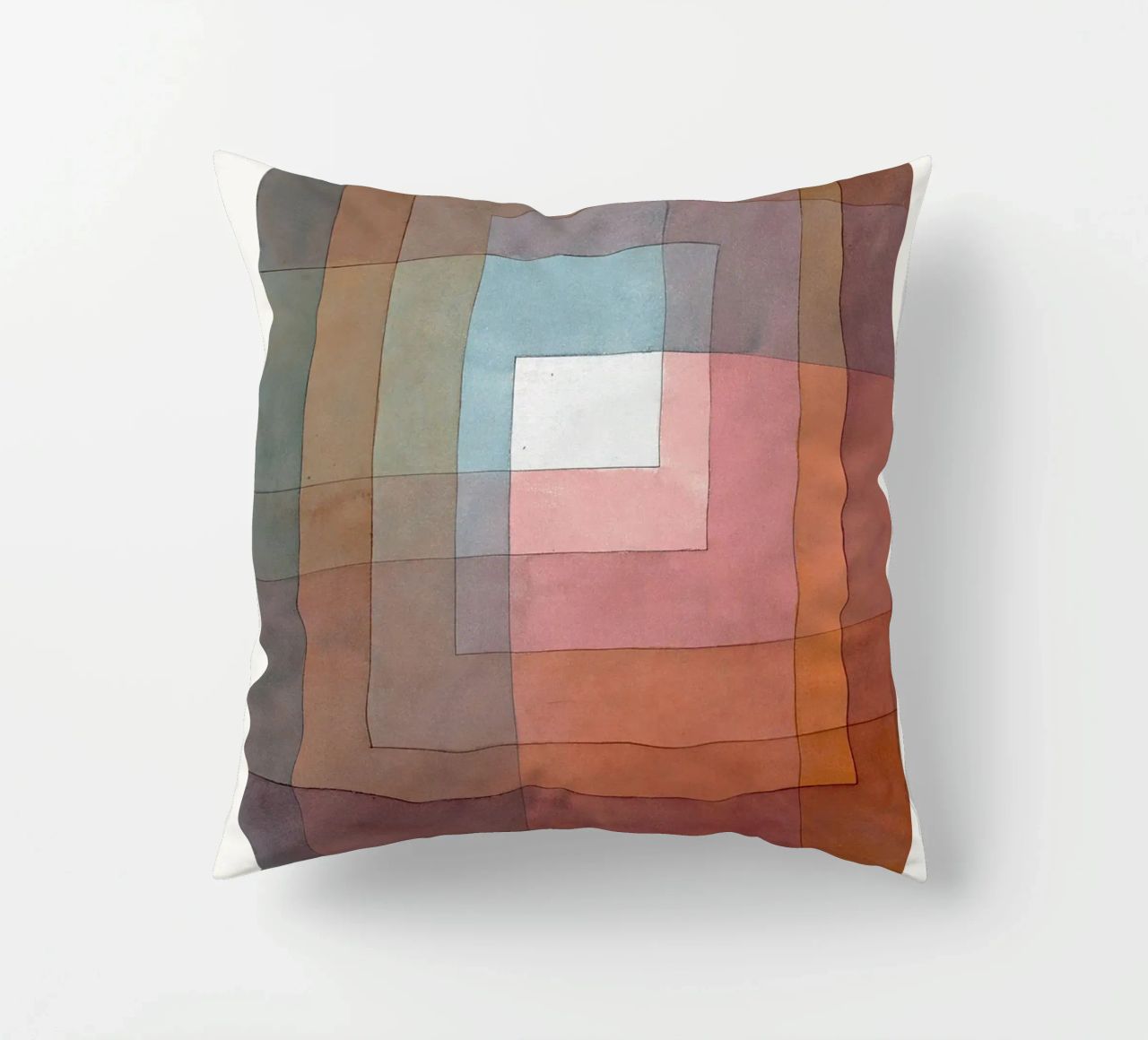 White Framed Polyphonically decorative cushion by Alana Gallerie