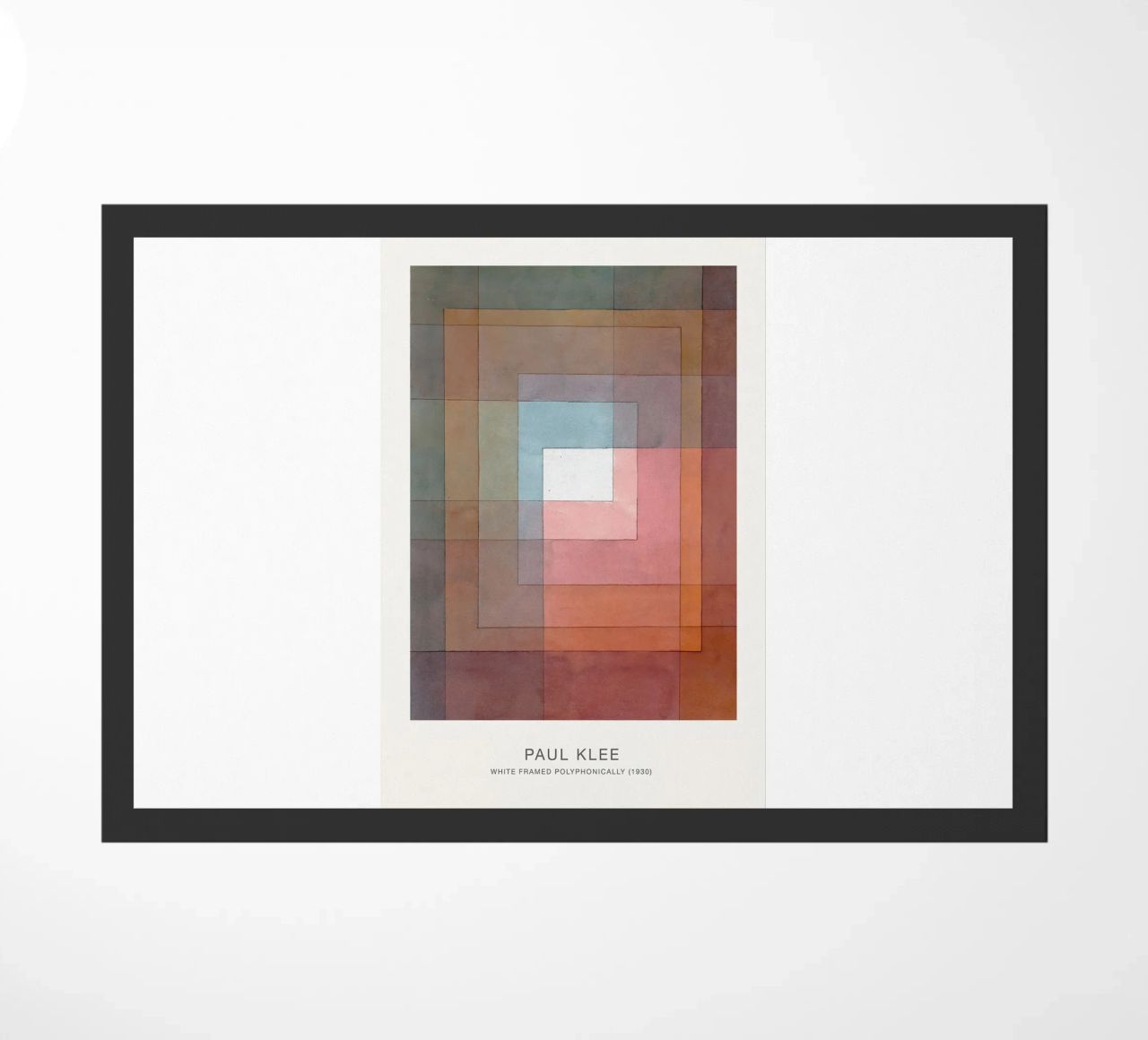White Framed Polyphonically doormat by Alana Gallerie