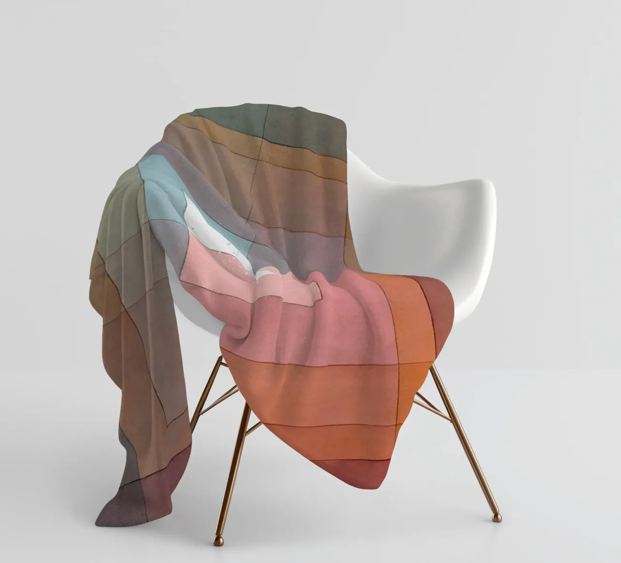 White Framed Polyphonically coperta in pile da Alana Gallerie