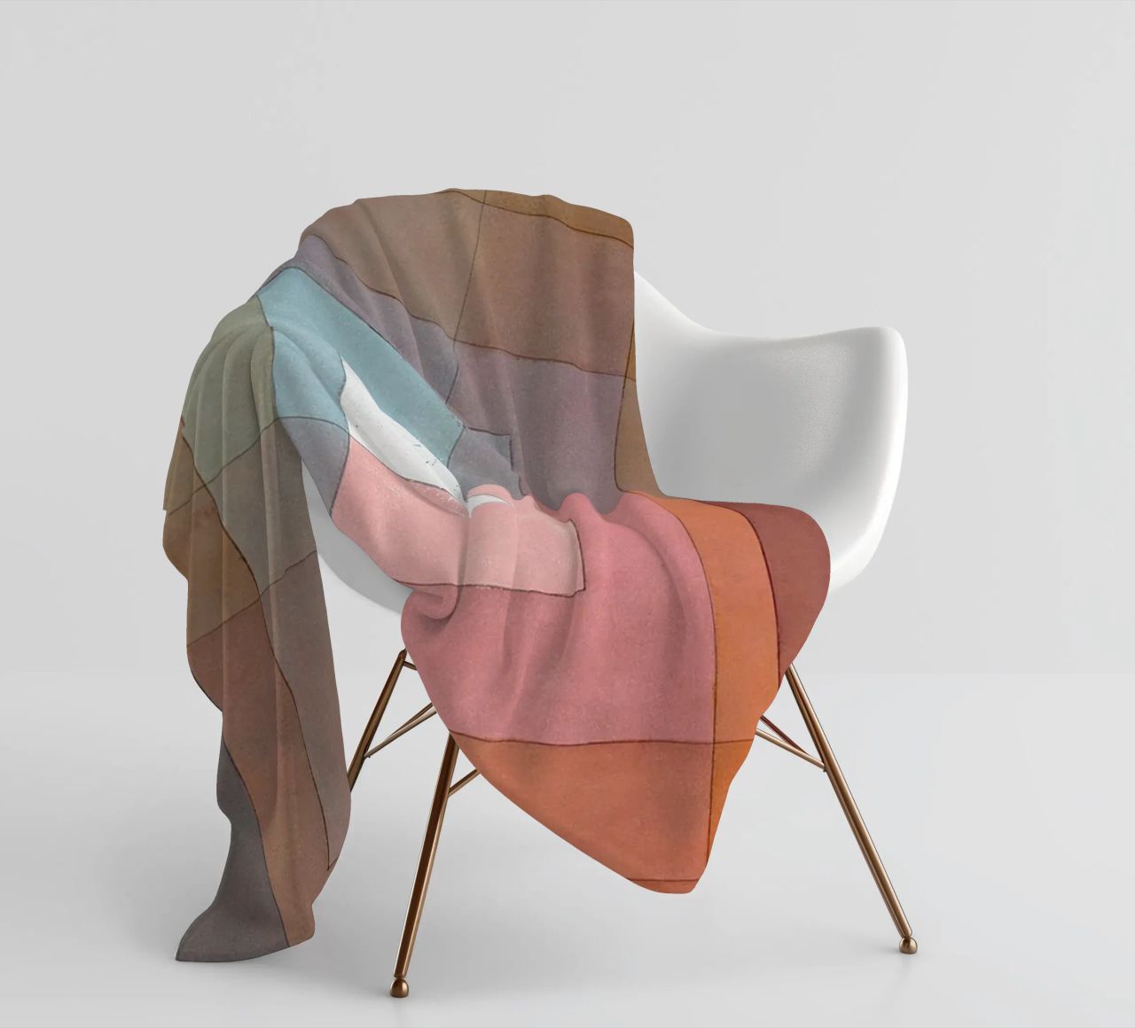 White Framed Polyphonically fleece blanket by Alana Gallerie