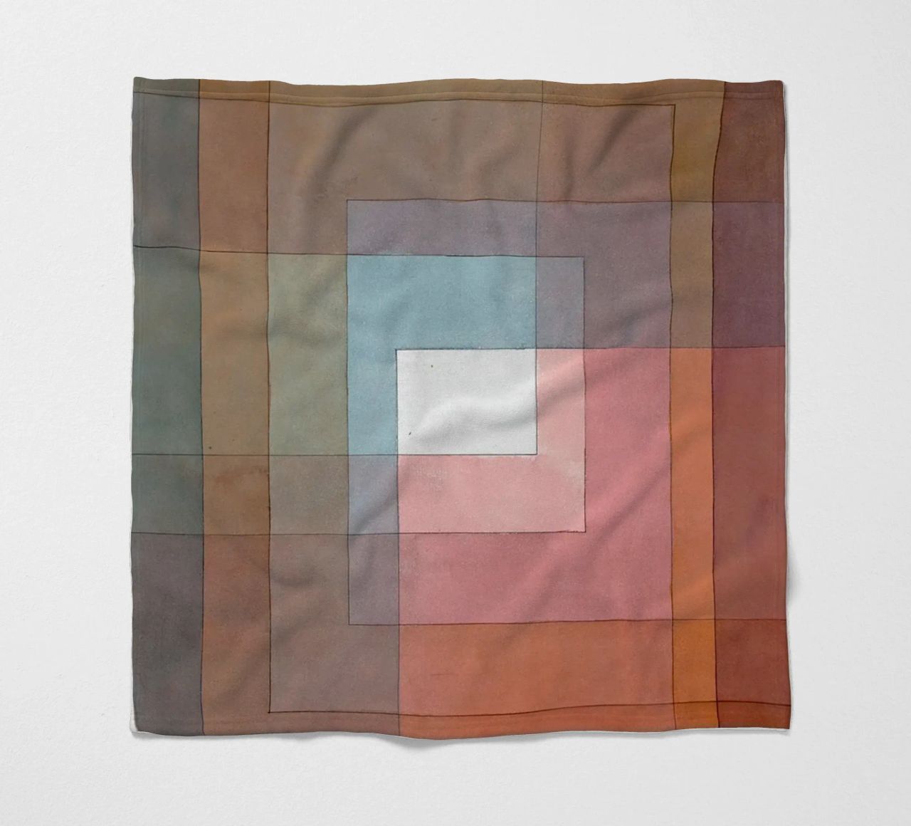 White Framed Polyphonically fleece blanket by Alana Gallerie