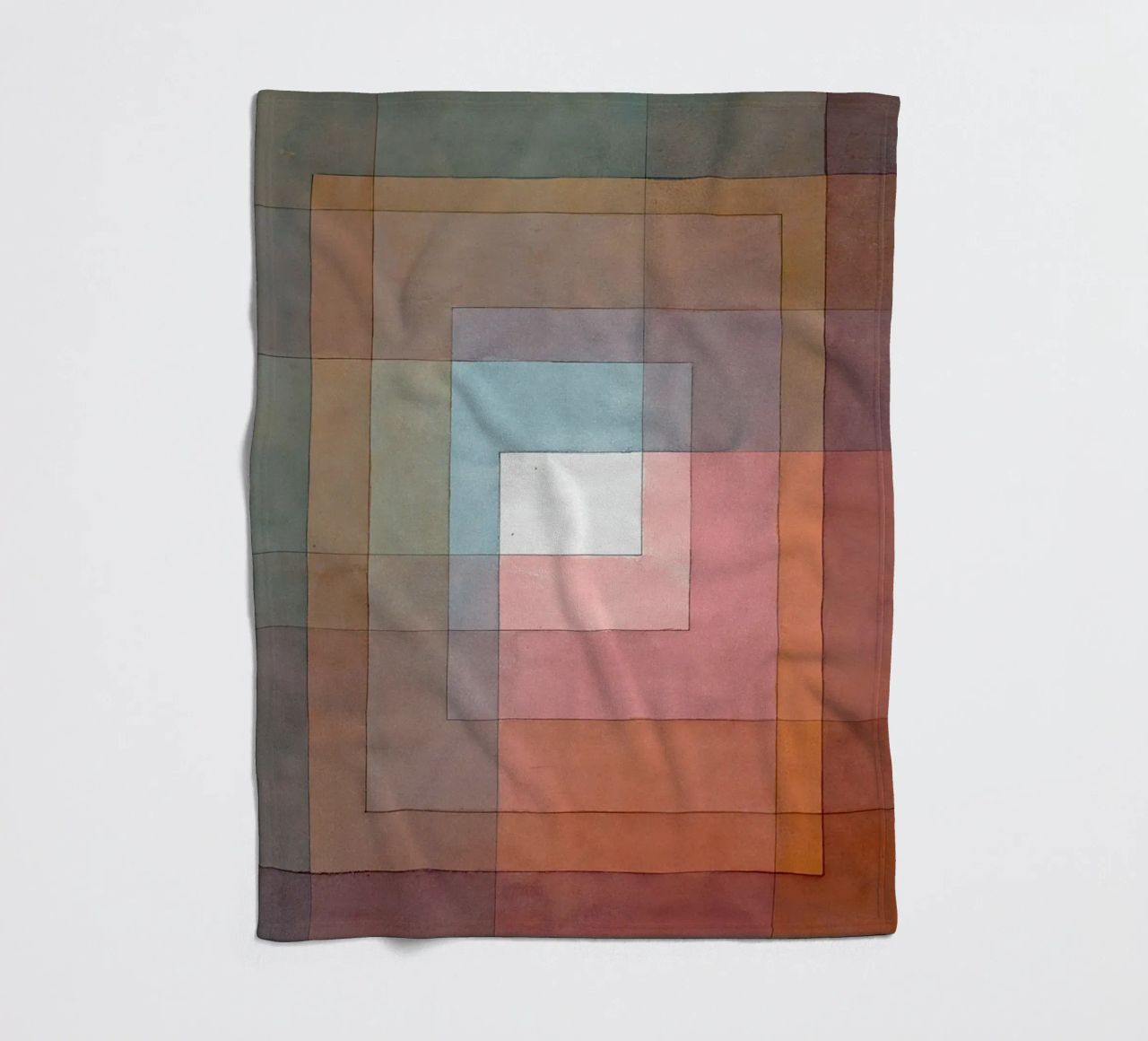 White Framed Polyphonically fleece blanket by Alana Gallerie