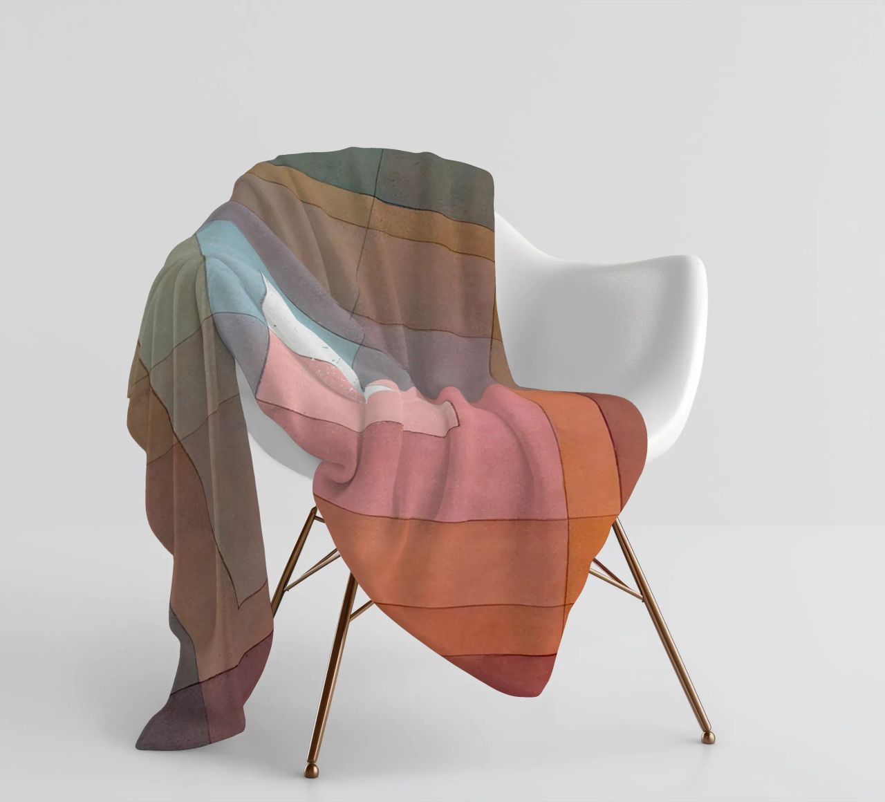 White Framed Polyphonically fleece blanket by Alana Gallerie