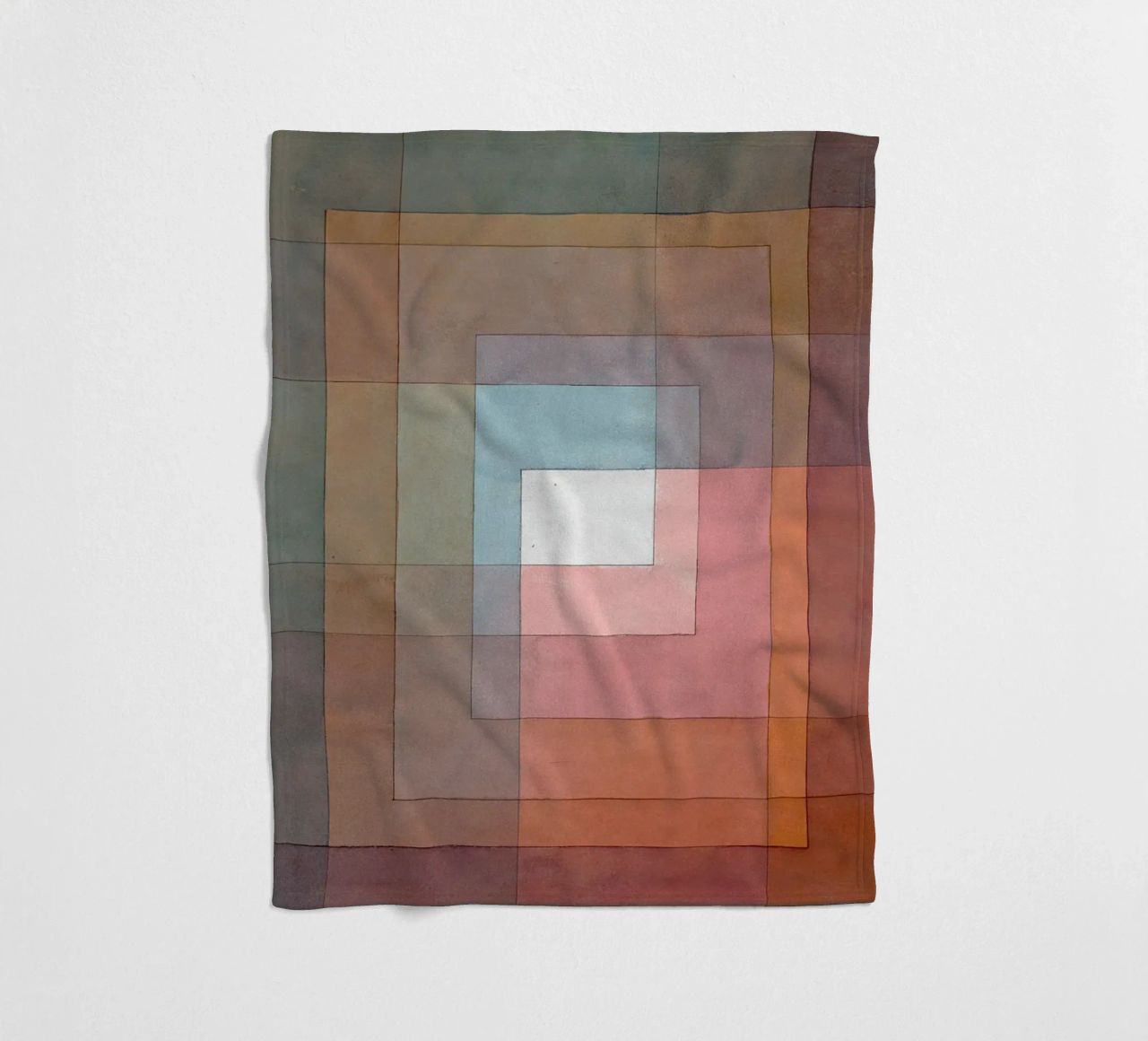 White Framed Polyphonically fleece blanket by Alana Gallerie