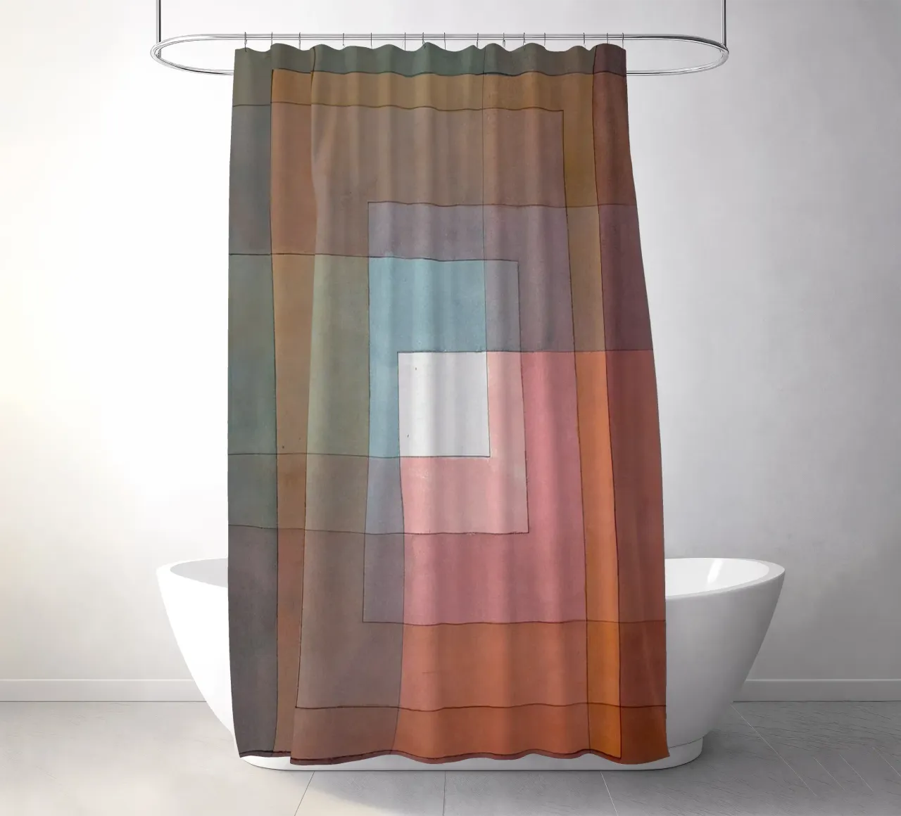 White Framed Polyphonically tenda da doccia da Alana Gallerie