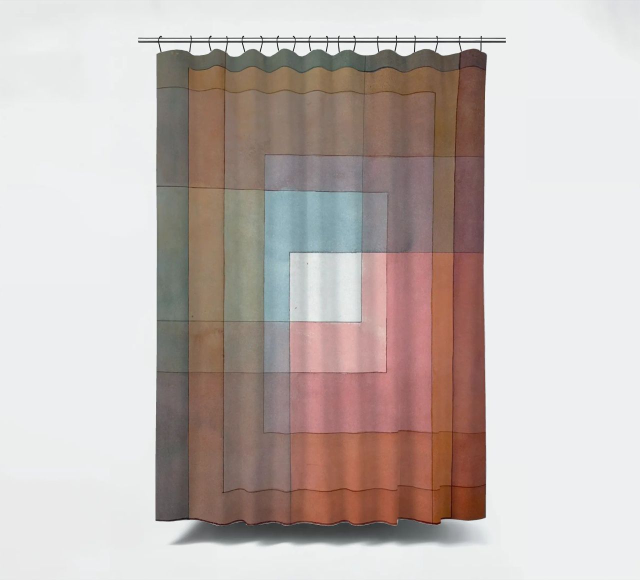 White Framed Polyphonically Duschvorhang von Alana Gallerie