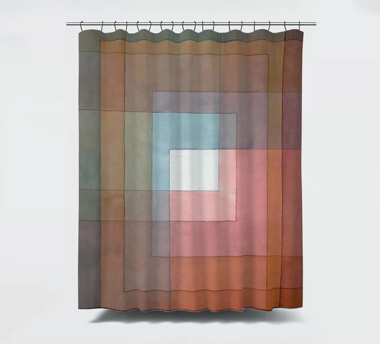 White Framed Polyphonically Duschvorhang von Alana Gallerie