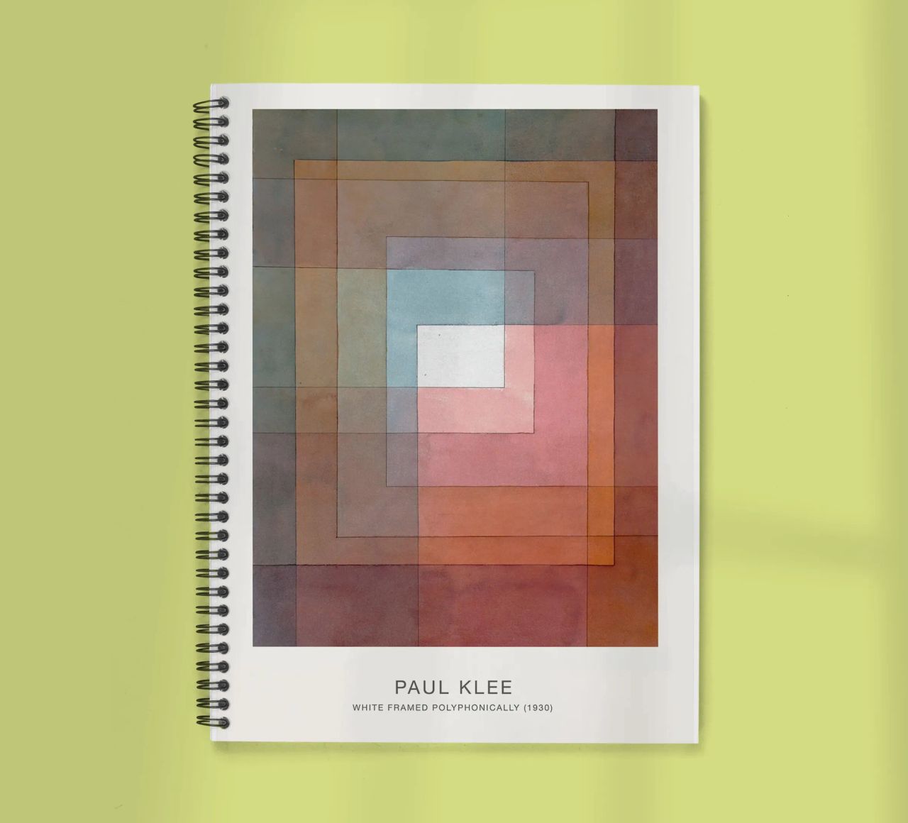 White Framed Polyphonically spiral notebook by Alana Gallerie