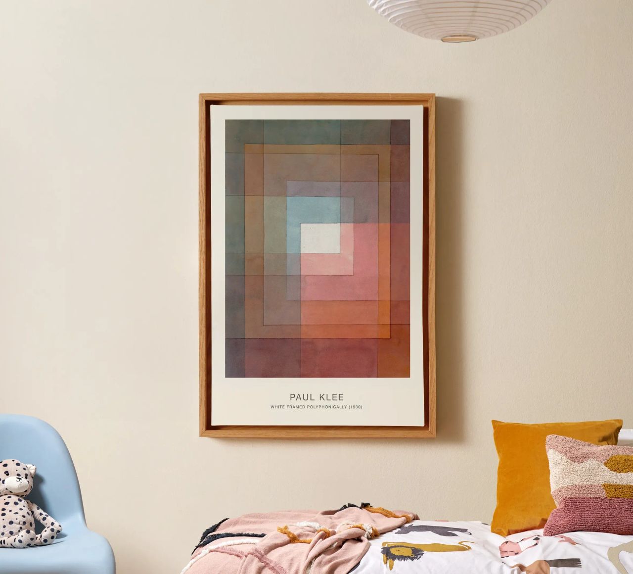 White Framed Polyphonically canvas by Alana Gallerie