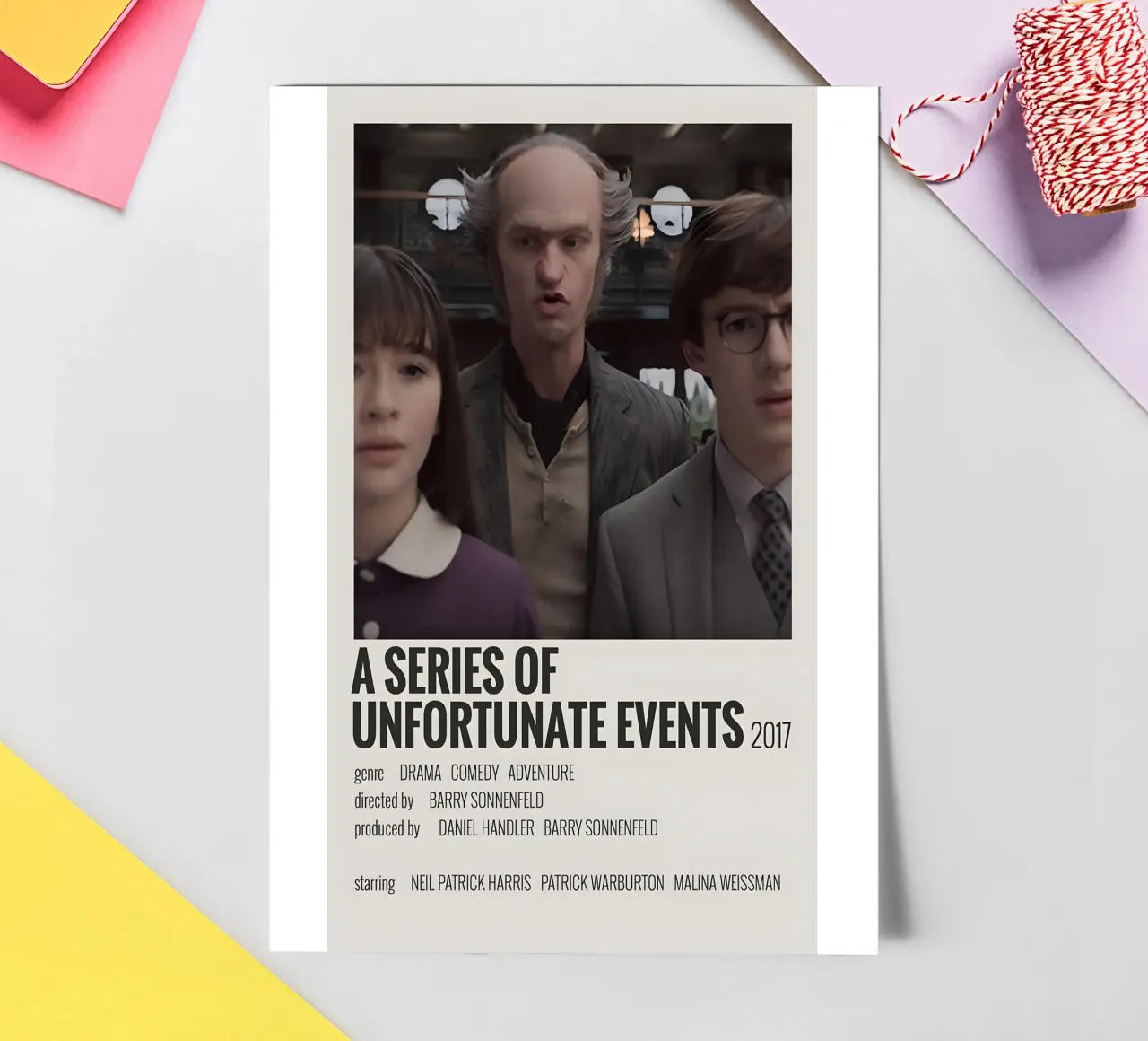 A SERIES OF UNFORTUNATE EVENTS 2017 foglio adesivo da MVFminimalist