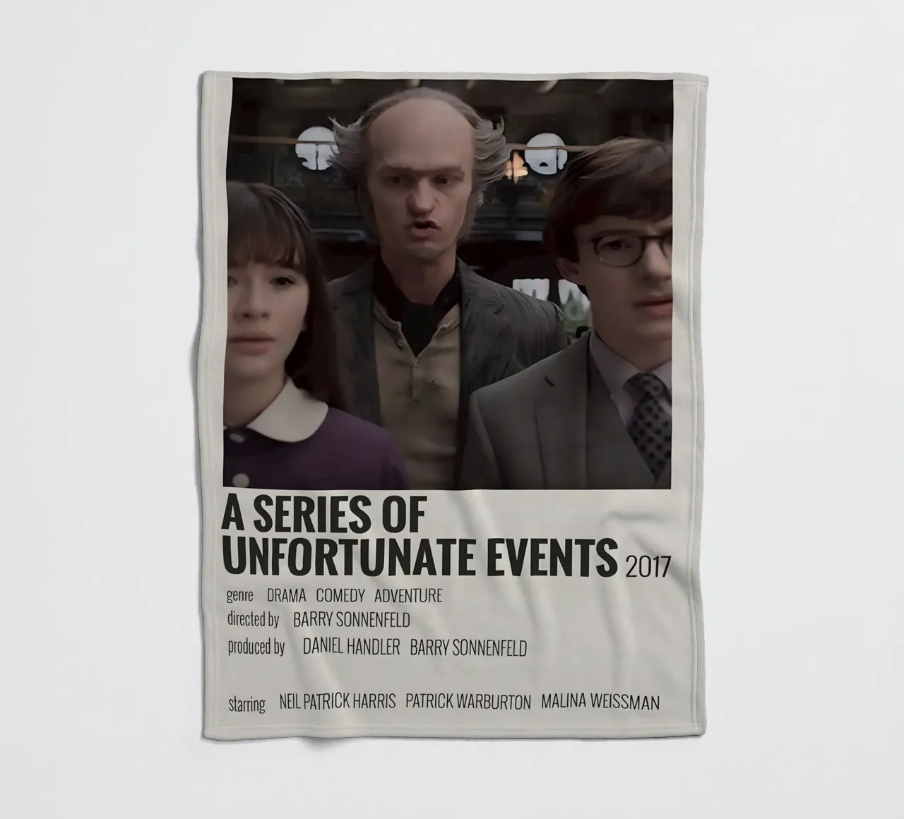 A SERIES OF UNFORTUNATE EVENTS 2017 coperta in pile da MVFminimalist