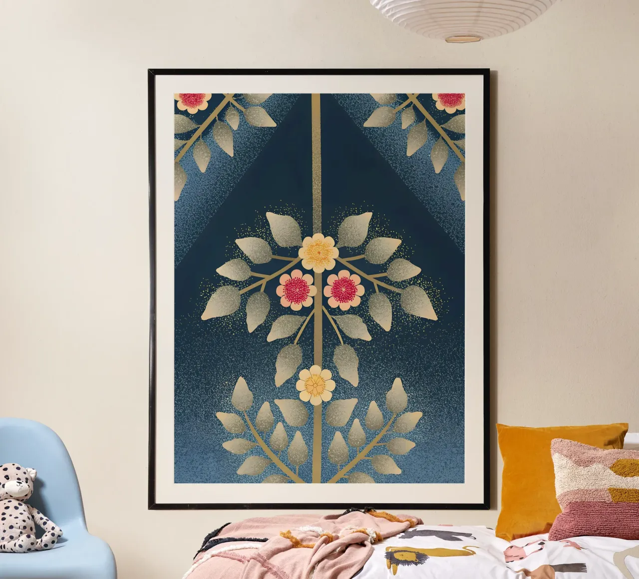 Fiore Pettern poster con telaio in alluminio da SOUL SHOP