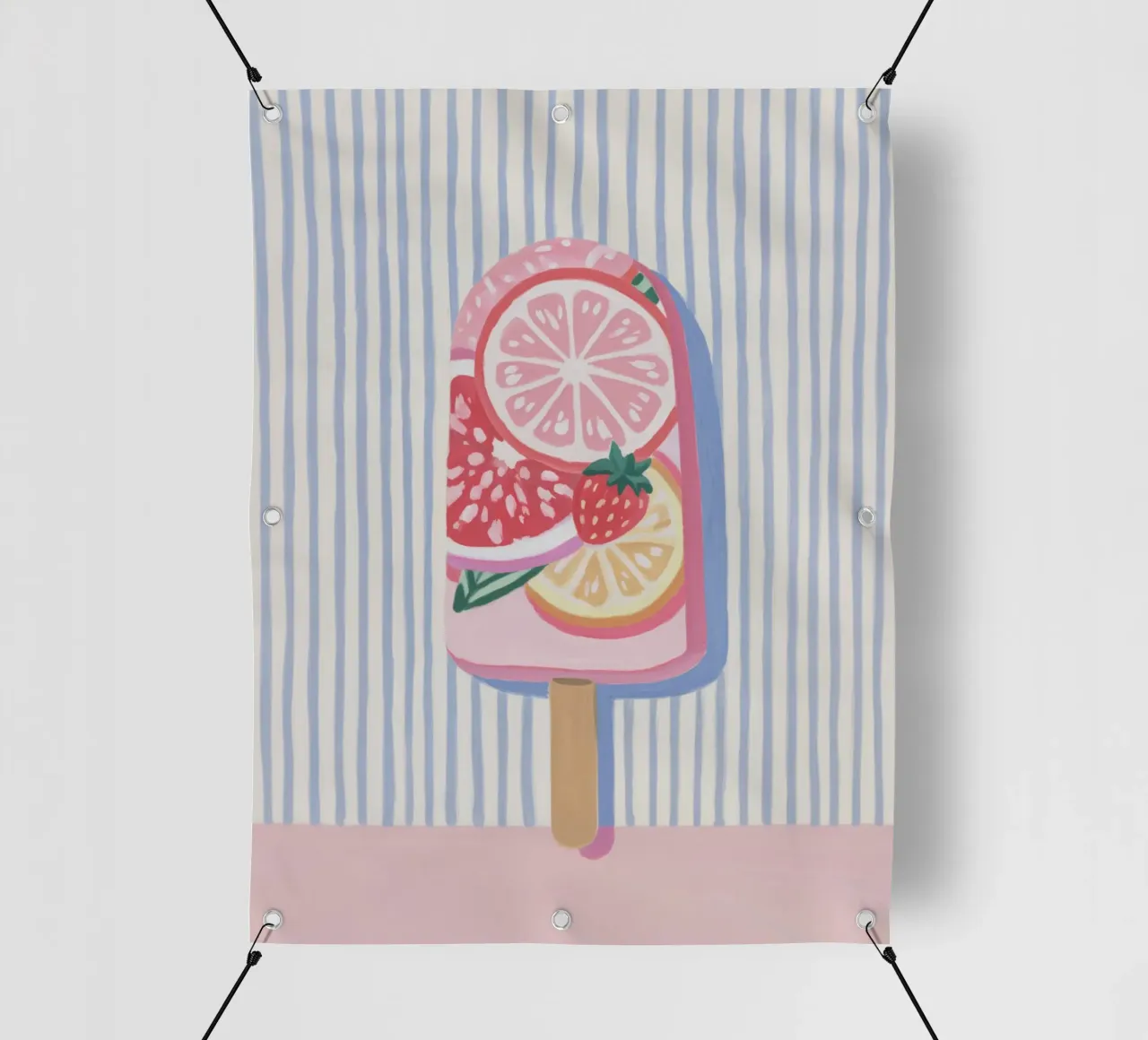 Gelato divertente con la frutta telo in pvc da Carinaprint