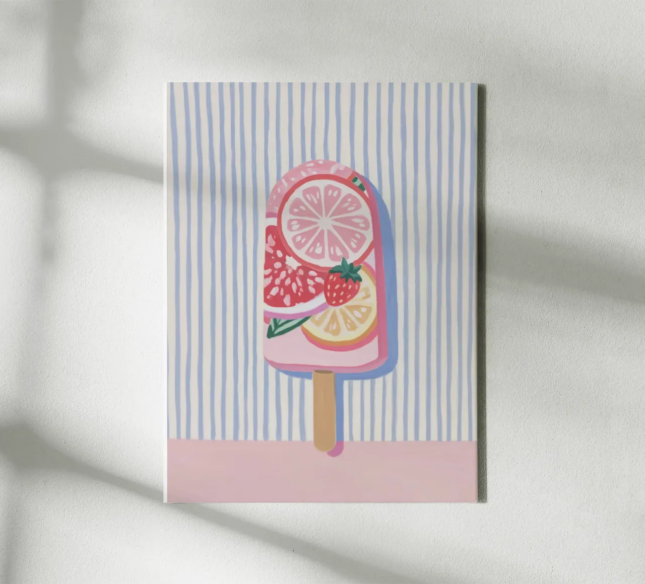 Ice cream fun with fruit canvas with Floater frame by Carinaprint