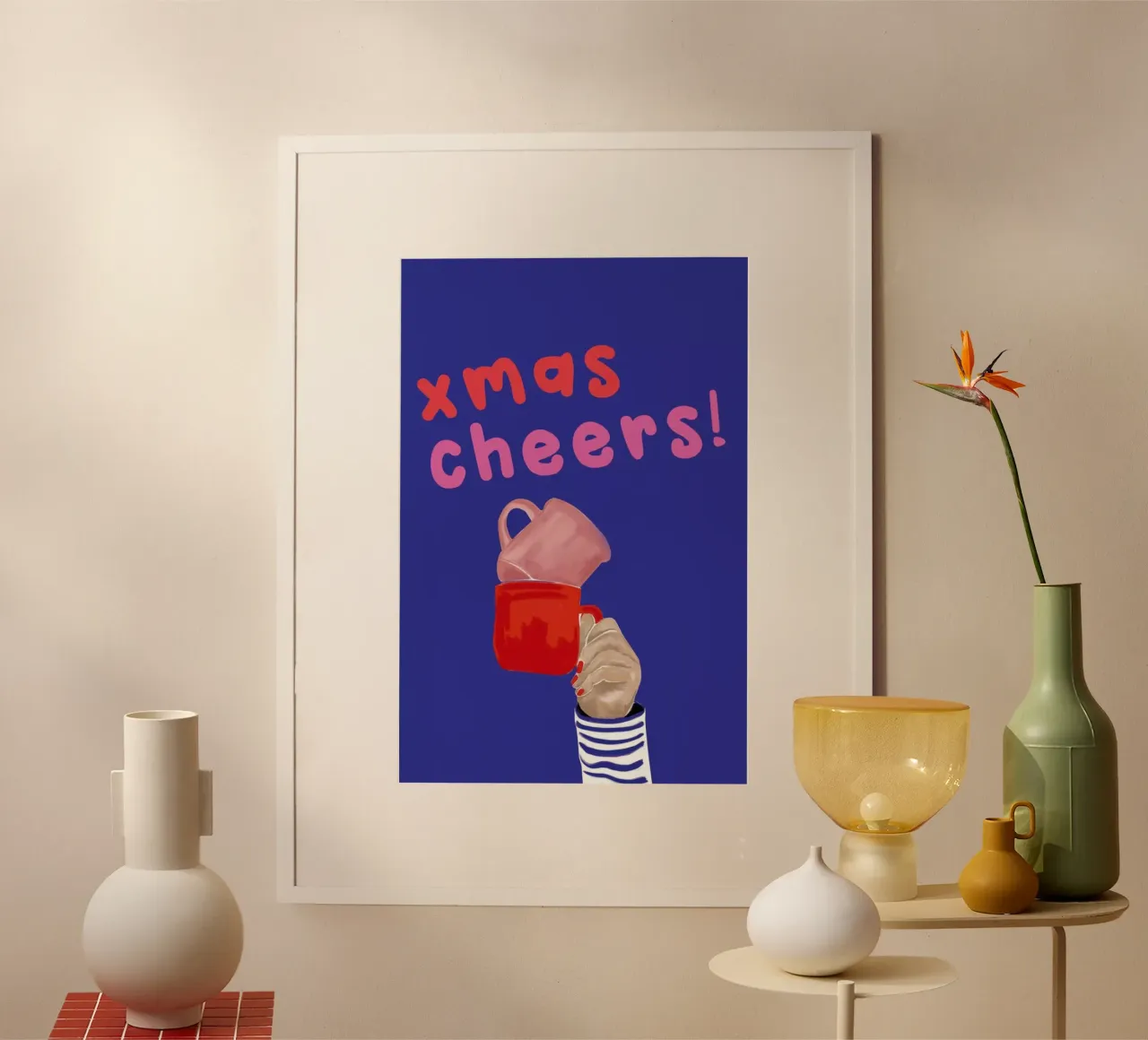 Cheers poster con telaio in alluminio da XOXO Arte