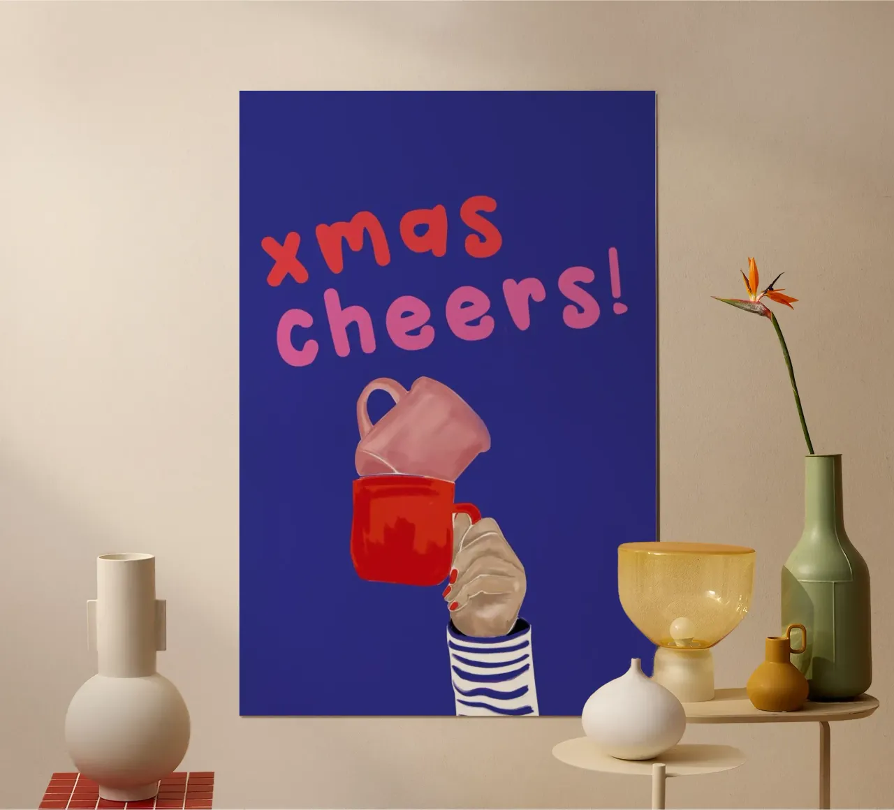 Cheers poster con telaio in alluminio da XOXO Arte