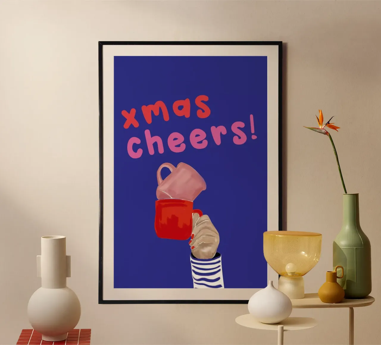 Cheers poster con telaio in alluminio da XOXO Arte