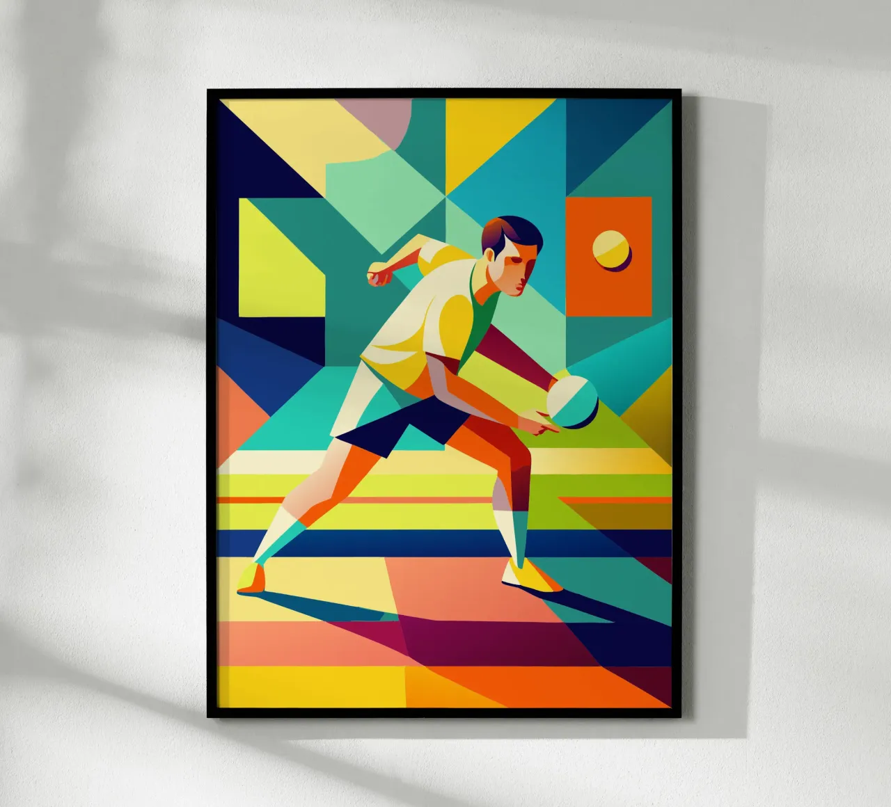 ping pong sport immaginazione vettoriale poster con telaio in alluminio da Faiza