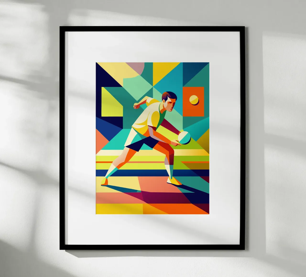 ping pong sport immaginazione vettoriale poster con telaio in alluminio da Faiza