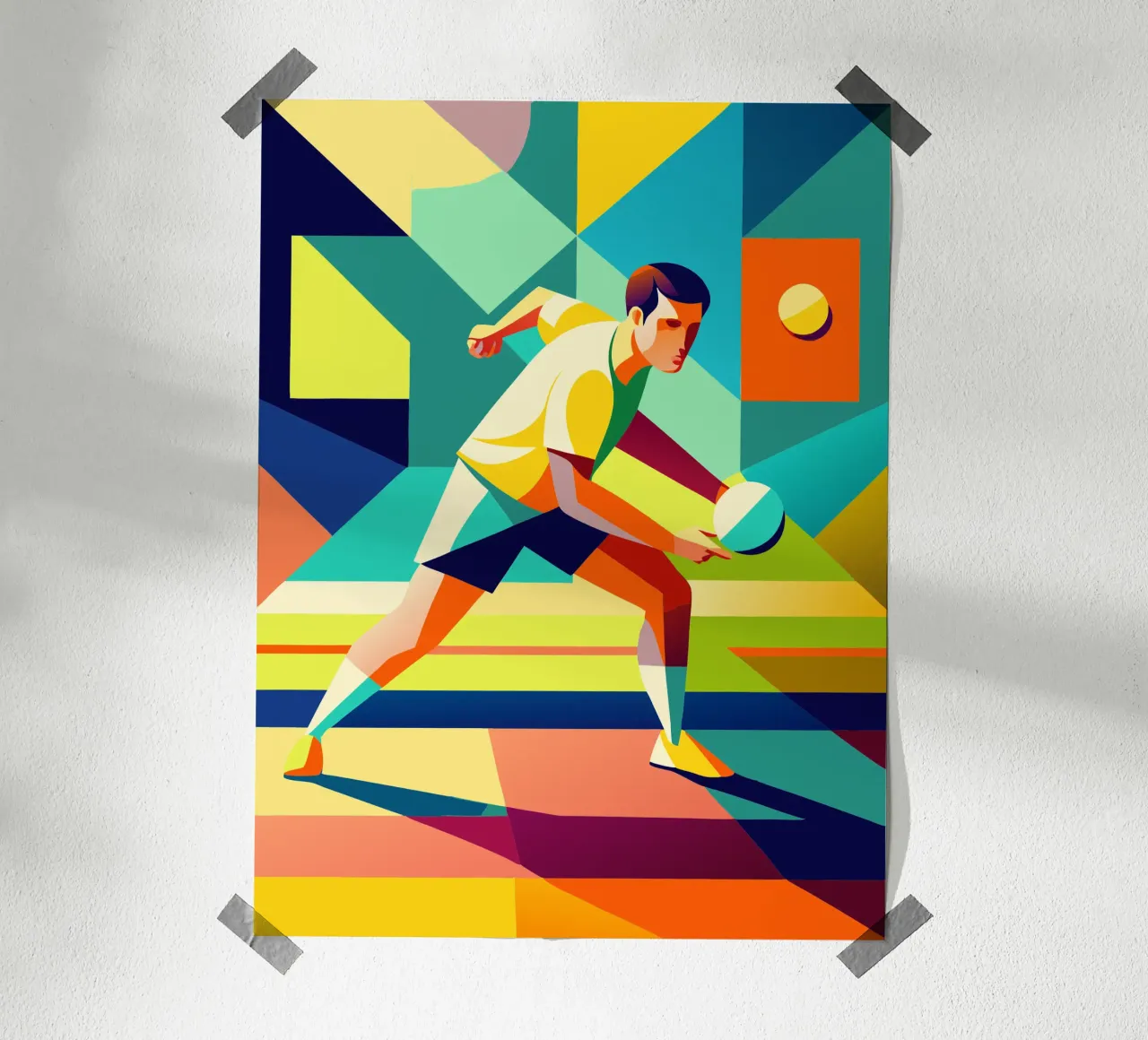 ping pong sport immaginazione vettoriale poster con telaio in alluminio da Faiza