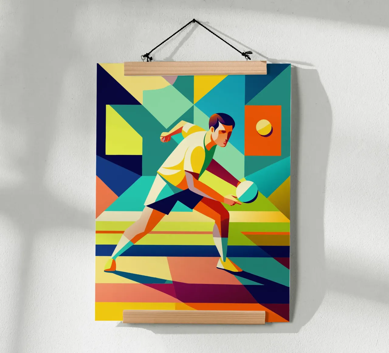 ping pong sport immaginazione vettoriale poster con telaio in alluminio da Faiza