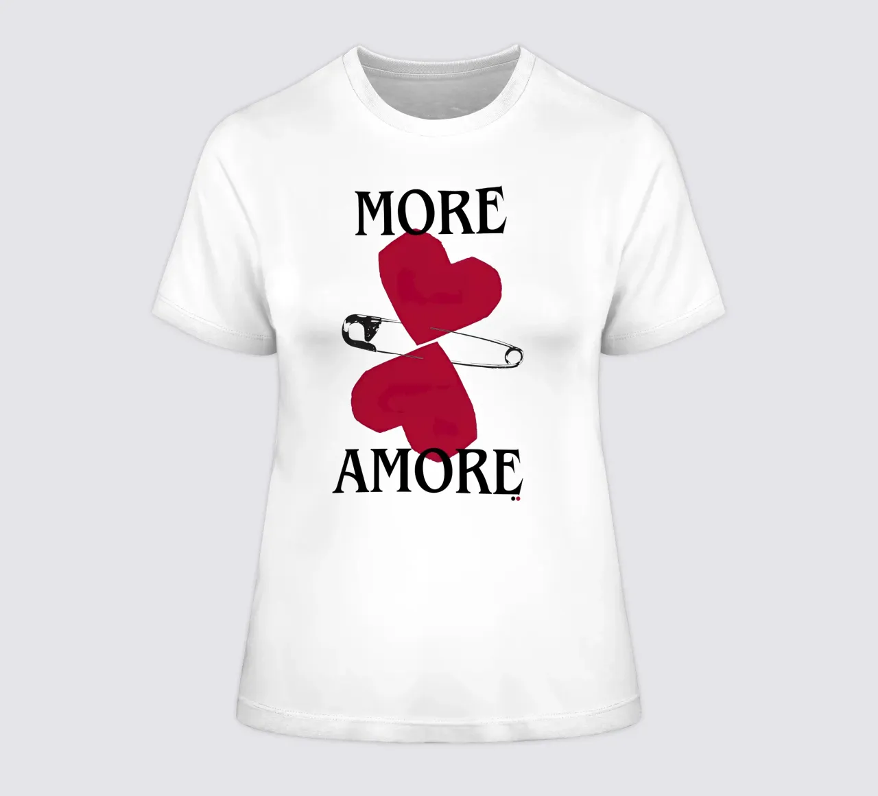 More Amore – Love, Louder women's fitted t-shirt by Attaboy Dsgn