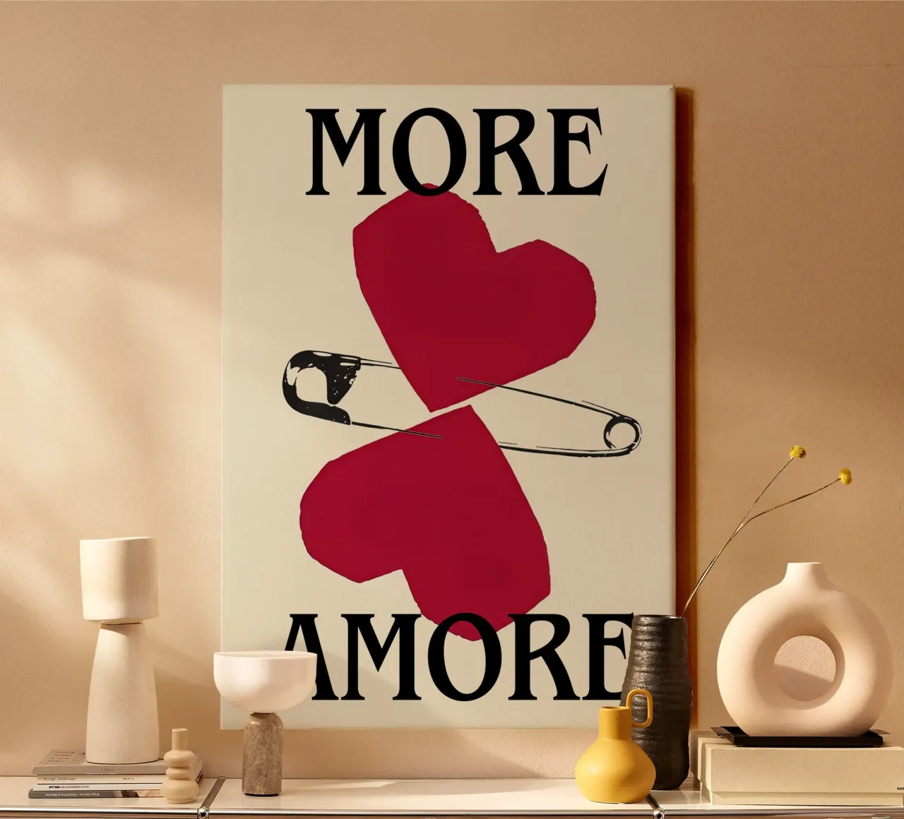 More Amore – Love, Louder tela con Cornice a cassetta da Attaboy Dsgn