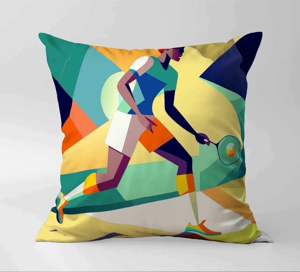 tennis sport vector imagination decorative cushion by Faiza