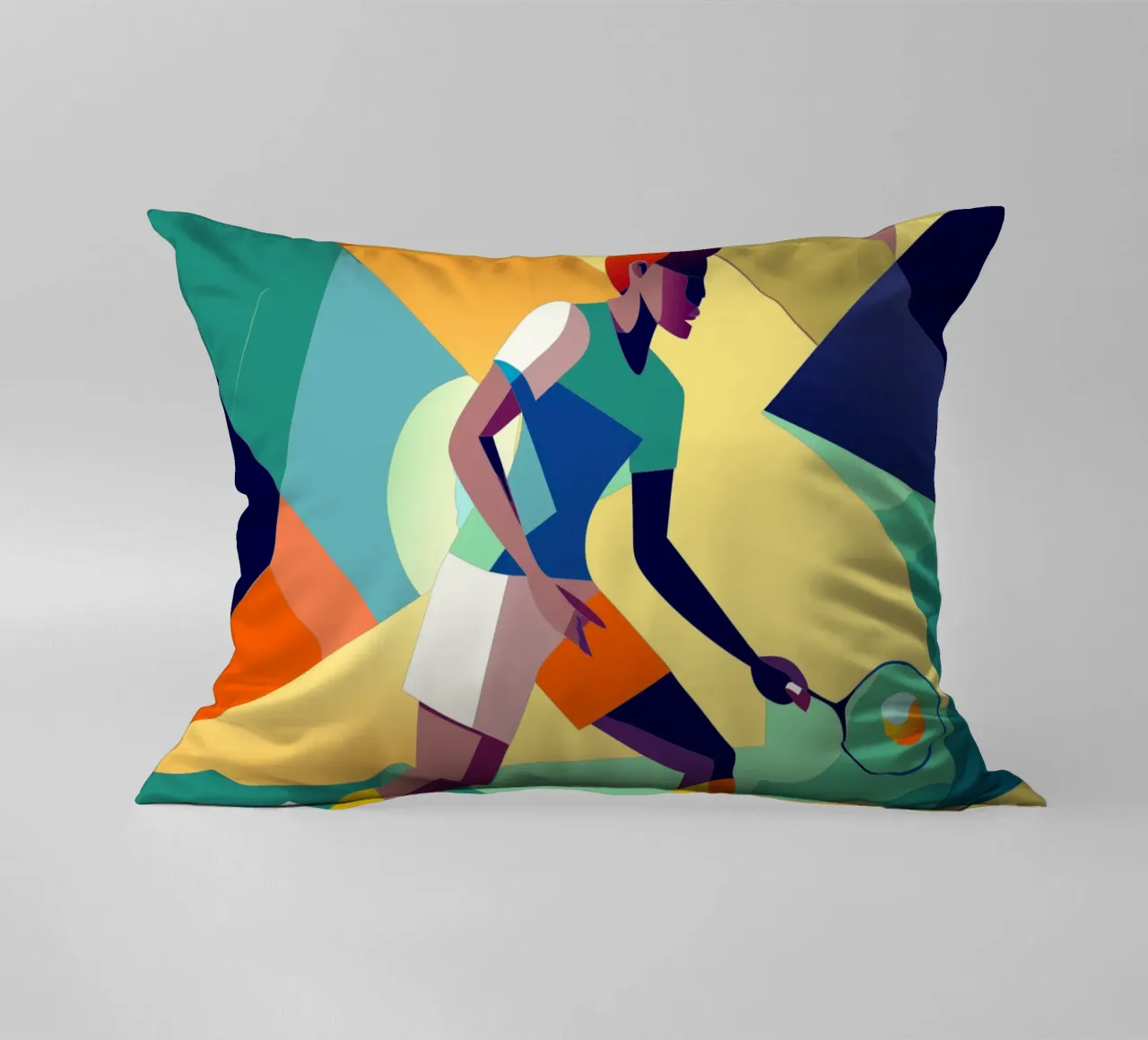 tennis sport vector imagination decorative cushion by Faiza